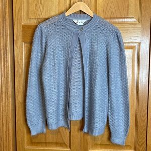 Devon Vintage lavender one button cardigan sweater size small. Union Made